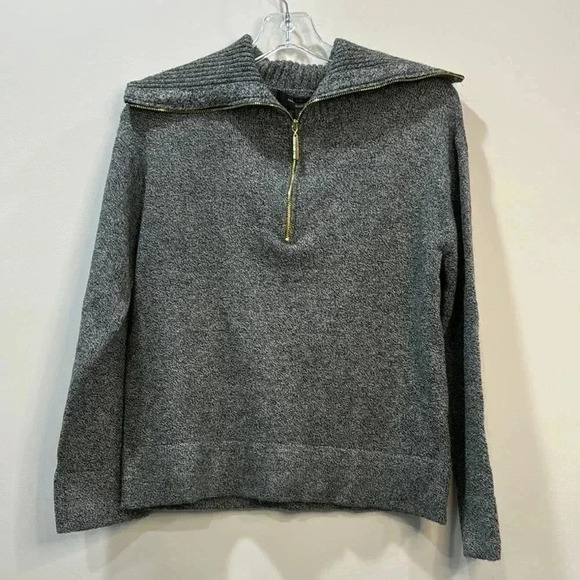 Marc New York Women’s Salt and Pepper Gray Zip Middy Collar Sweater XS - Picture 1 of 11